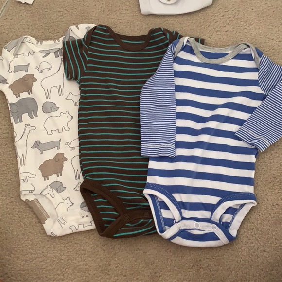 3 piece bundle of button up onesies - Picture 2 of 2
